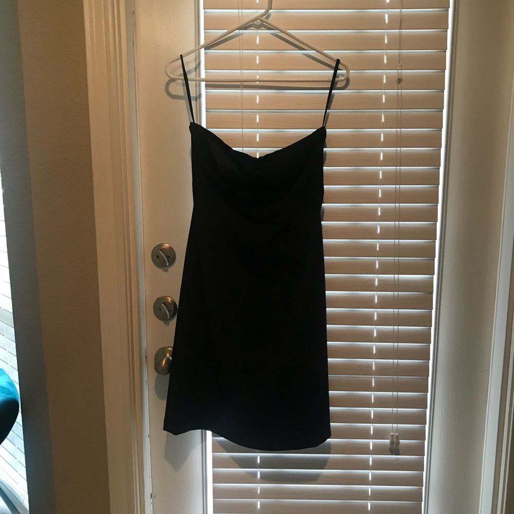Black strapless dress
